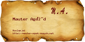 Mauter Agád névjegykártya